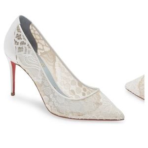 louboutin decollete 554 white lace